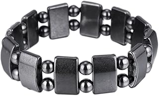VIKI LYNN 2 Pcs Hematite Magnetic Bracelets for Women and Men Hematite Magnetic Stone Beads Adjustable Magnetic Bracelet Wristband Dainty Jewelry Gift for Mom, Dad, Wife, Friend S27-St2