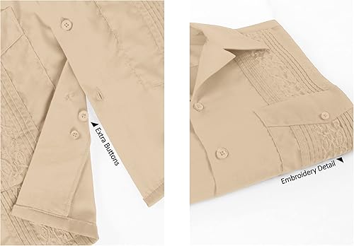 Miniatura 3 de OmegaTux Omega Cuban Guayabera - Camisa de manga corta, puros de boda, playa, barman casual