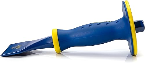 Miniatura 2 de Estwing Cincel de electricista de 2-34 pulgadas con protector protector de agarre de mano, elimina piedra blanda, hormigón, yeso y paneles de yeso