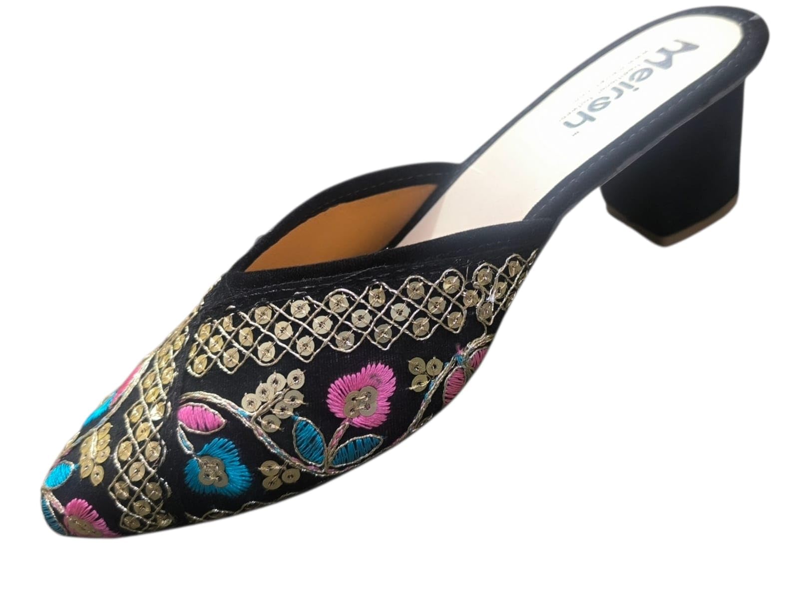 Ethnic Block Mules (Multicolour, UK-4)-image-5