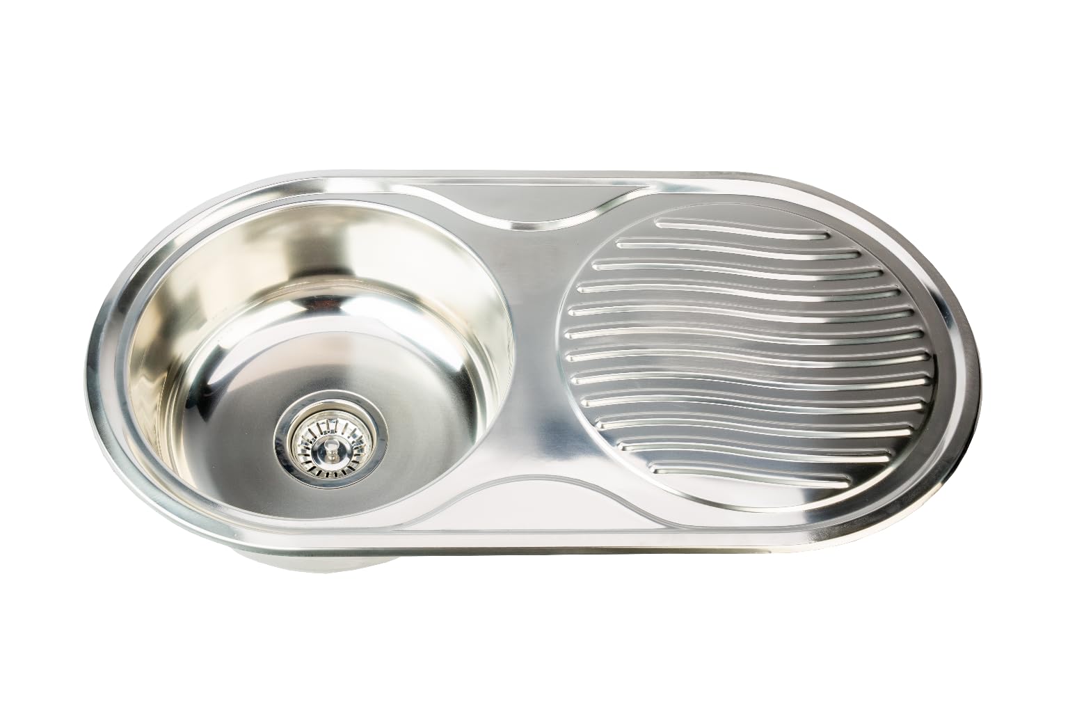 AZERODESIGN-Fregadero Cocina- Fregadero Cocina 1 Seno-Fregadero-Fregadero con Escurridor-Fregadero de Acero Inoxidable-Incluye Accesorios para su Instalación-Medida Total Largo 84cm x Ancho 44 cm