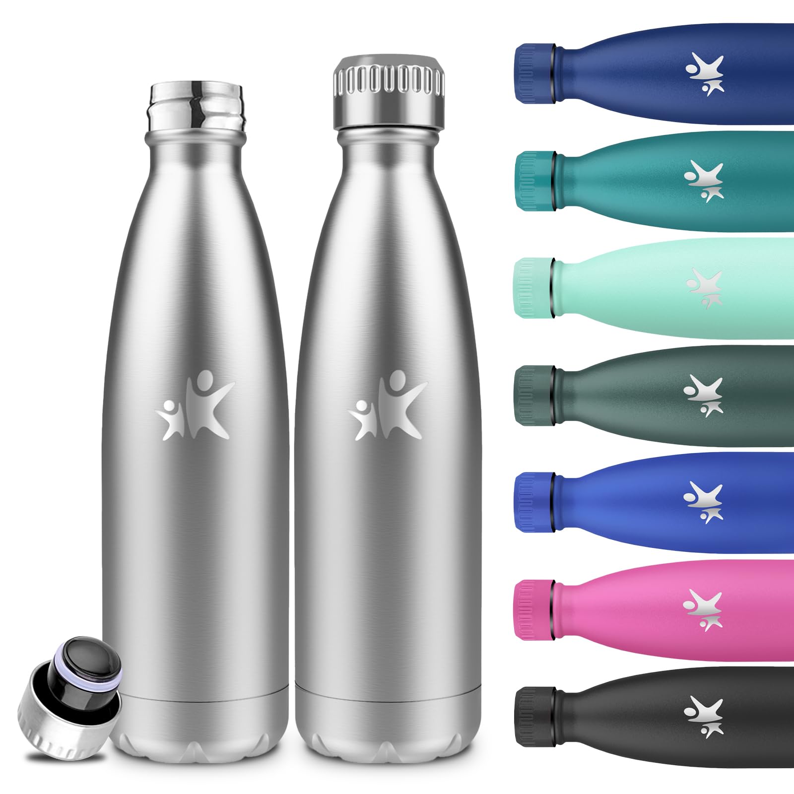 Grsta 0.75L Insulated Water Bottle BPA Free Leakless Water Bottle Metal Vacuum Insulated Water Bottles for Camping Hiking Yoga