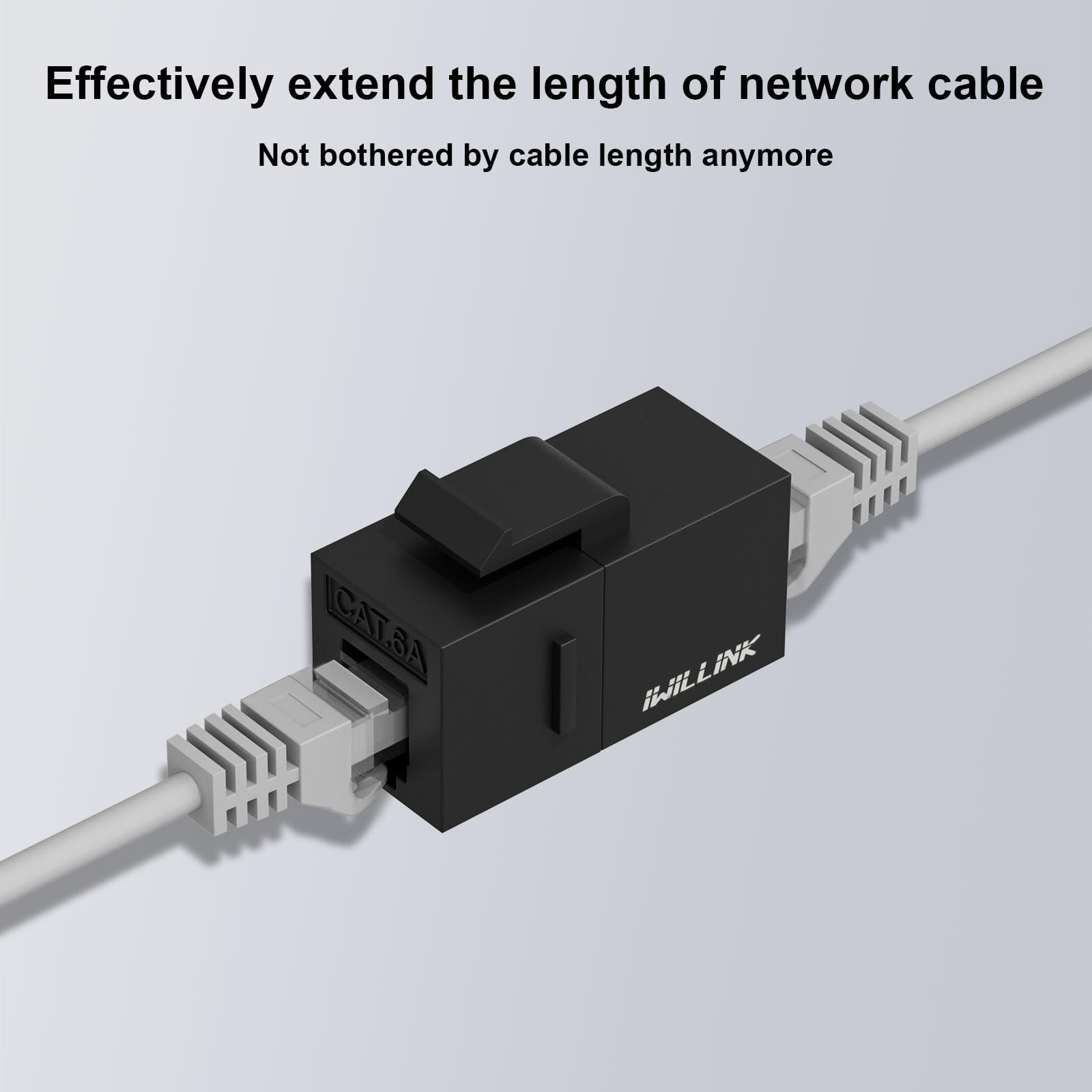 iwillink Lot de 25 coupleurs Keystone RJ45 Cat6A 10 Gbit/s femelle vers femelle Cat6A, adaptateur de coupleur Keystone UTP, coupleur Ethernet, prise Keystone, noir