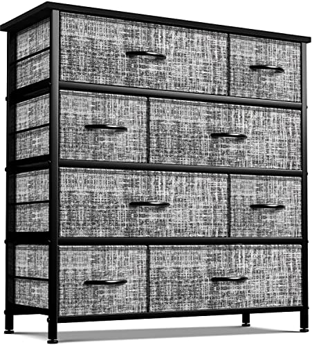 Sorbus Dresser for Bedroom with 8 Drawers - Tall Chest Storage Tower Unit, for Closet, Hallway, Nursery, Entryway Organization - Steel Frame, Wood Top (Gray/Black Frame) by Sorbus - Used condition - US$70.22