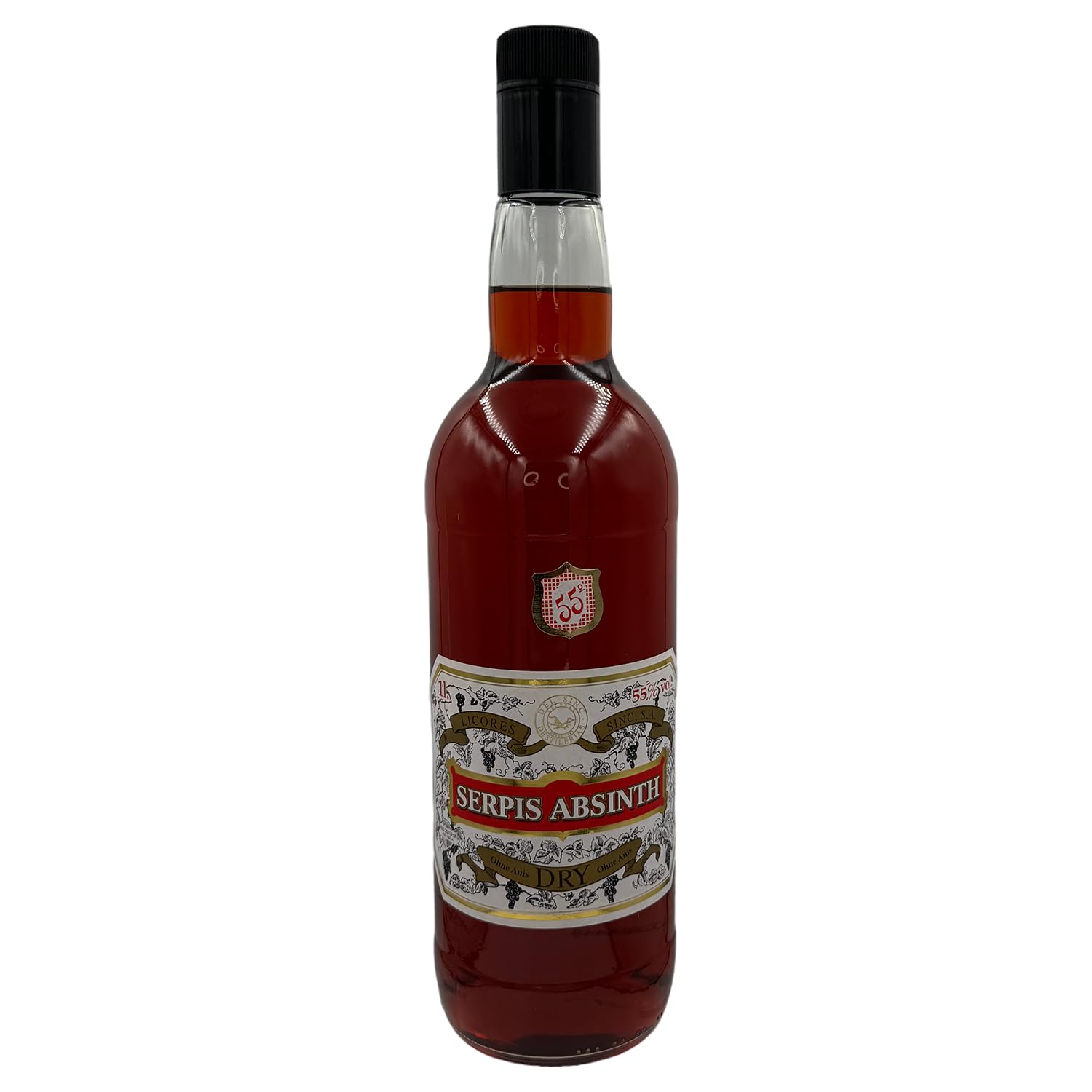 Serpis Dry Absinth 1000ml 55% | Besonders Mild & Ohne Anis | Traditionell destilliert mit ganzer Wermutpflanze | Ideal für Absinthe-Liebhaber, die Anis meiden