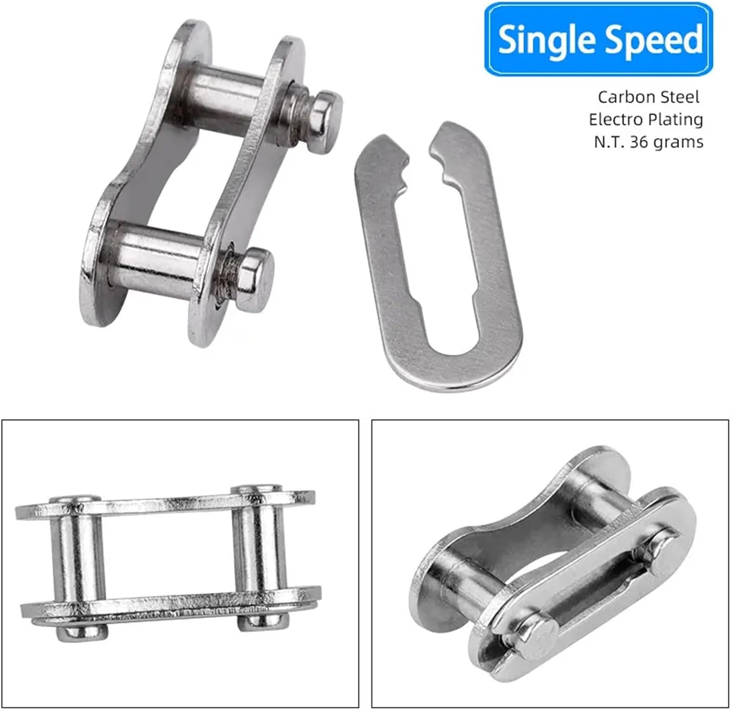 Roller Chain Offset Link 4sets(6Pcs/set) Bicycle Quick Link&Release For 6/7/8,9,10,11,12 Speed Chain Reusable Carbon Steel Missing Connector(Silver,10S)