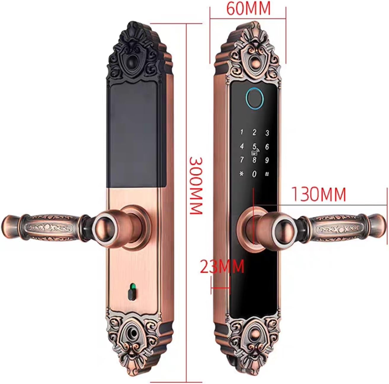 Smark Lock European Style Fingerprint Smart Lock Biometric Electronic Keyless Entry Door Lock for Front Door for Home