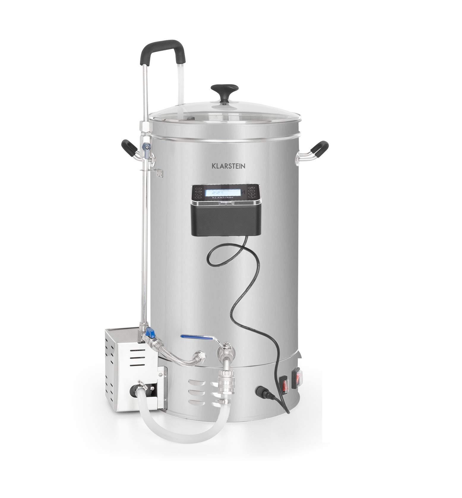 Klarstein Brauheld Pro - Fermentadores cerveza, Fabrica cerveza artesanal, Máquina cerveza artesanal, Temporizador 1-99 min, 30-100 °C, Acero inoxidable, Recipiente grano extraíble, 45 L, Plateado — view 11