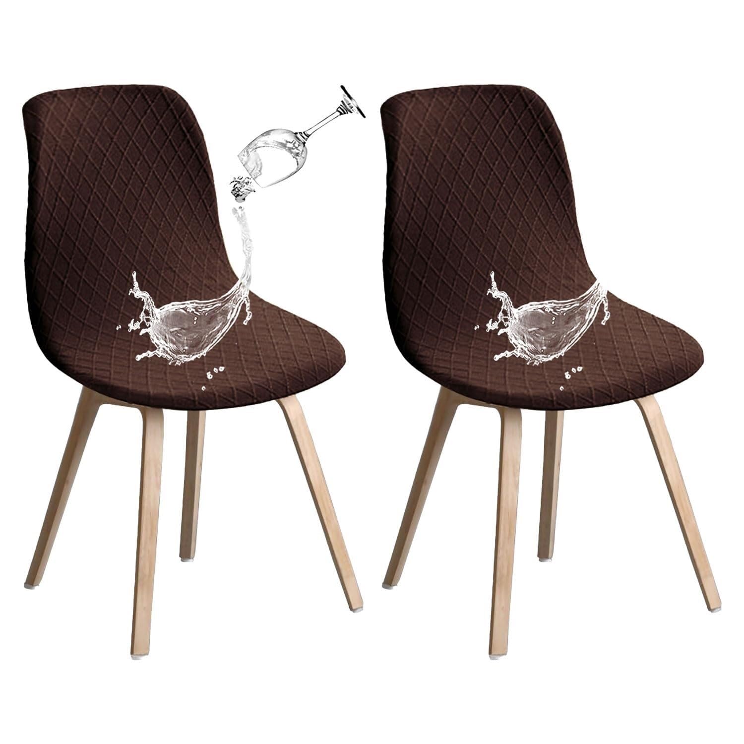 PBTMCD Dining Chair Covers, Stretch For Room Slipcovers Protectors, For,Suitable For Restaurants(Coffee,2pc)