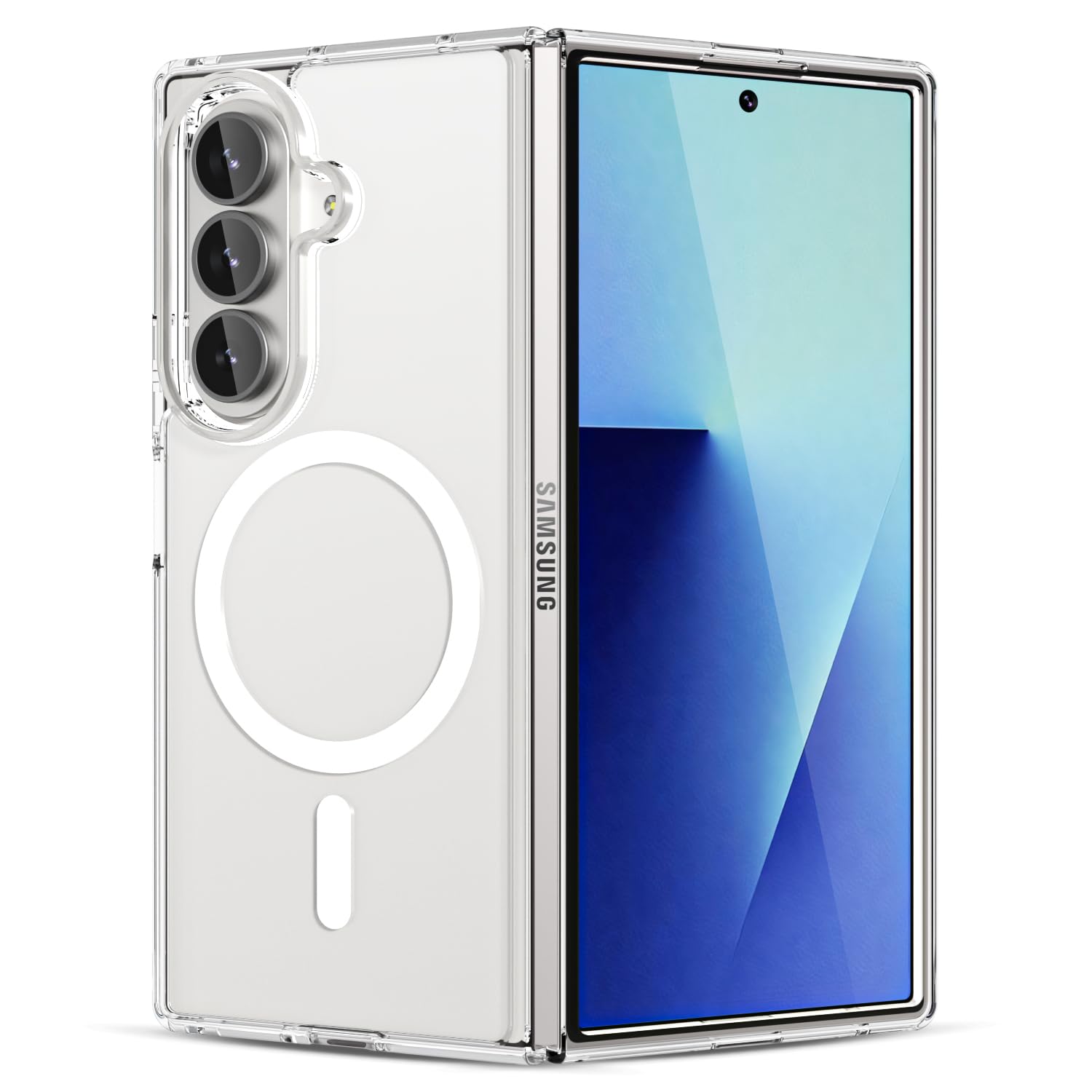 for Samsung Galaxy Z Fold 7 Case Clear Magnetic Compatible with Magsafe, Cute Thin Slim T…
