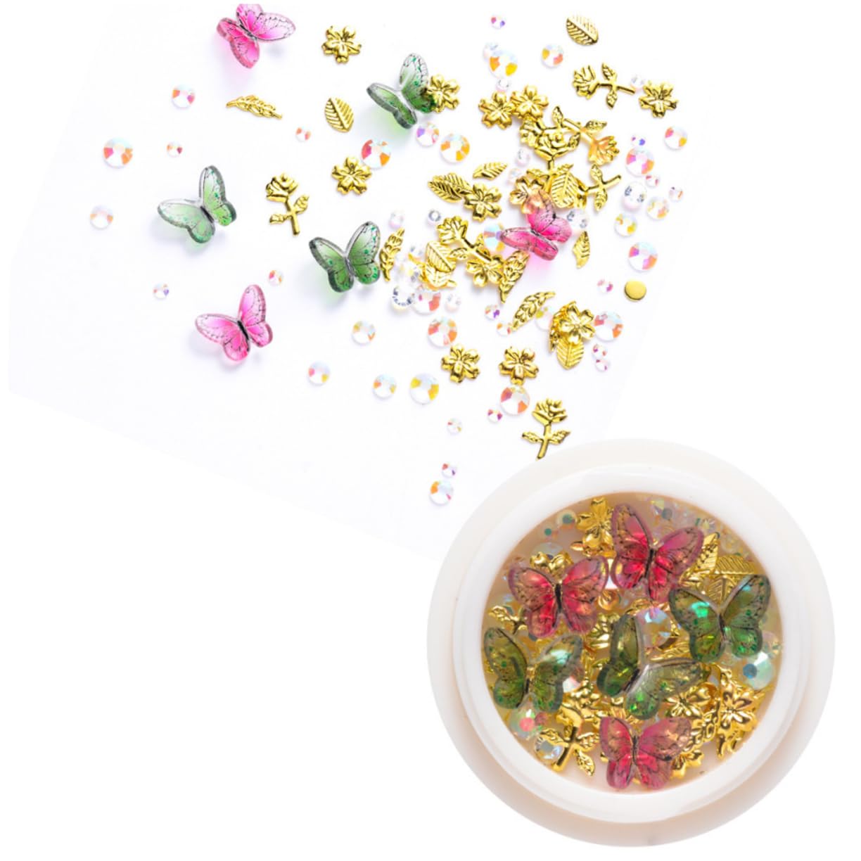 Beaupretty Cajas De Decoración De Uñas Piedras De Estrás y Accesorios Para Manicura Nail Art Para Salón y Uso Casa