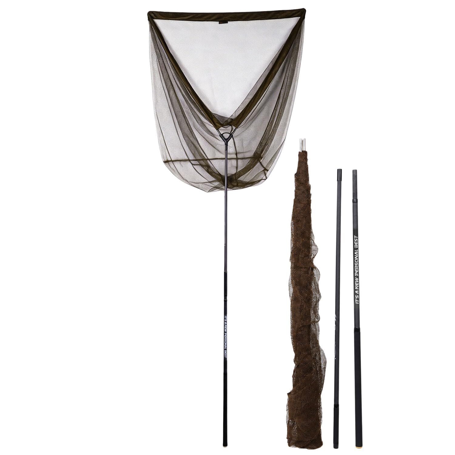 Yun Nong Fish Landing Net – Foldable Telescopic Pole, Durable Nylon Mesh, Safe for Catching & Releasing, Black