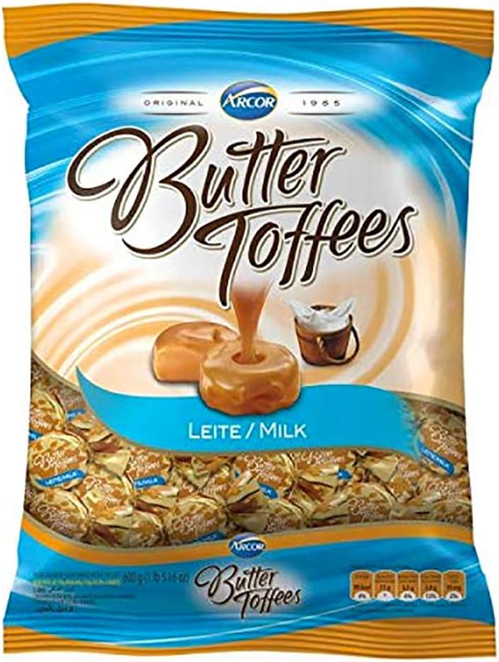 ARCOR Bala Butter Toffees Leite 825 grs. / Butter Toffes Candies Milk Caramel Flavor 1.81 lbs.