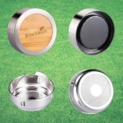 Image of Bamboo Water Bottle with Inner Stainless Steel Flask with Tea Strainer | 450ml Capacity | for Office, Travel, School & Home | Durable & Suitable for All