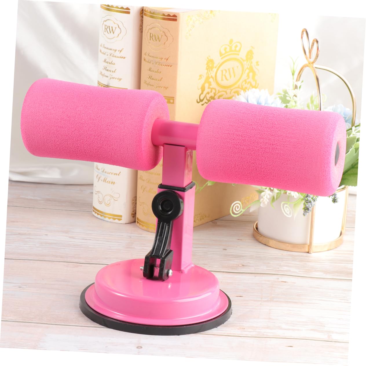 NAMOARLY Portable Sit Up Exercise Bar for Abdominal Training Multipurpose Fitness Tool for Core Strength and Pink