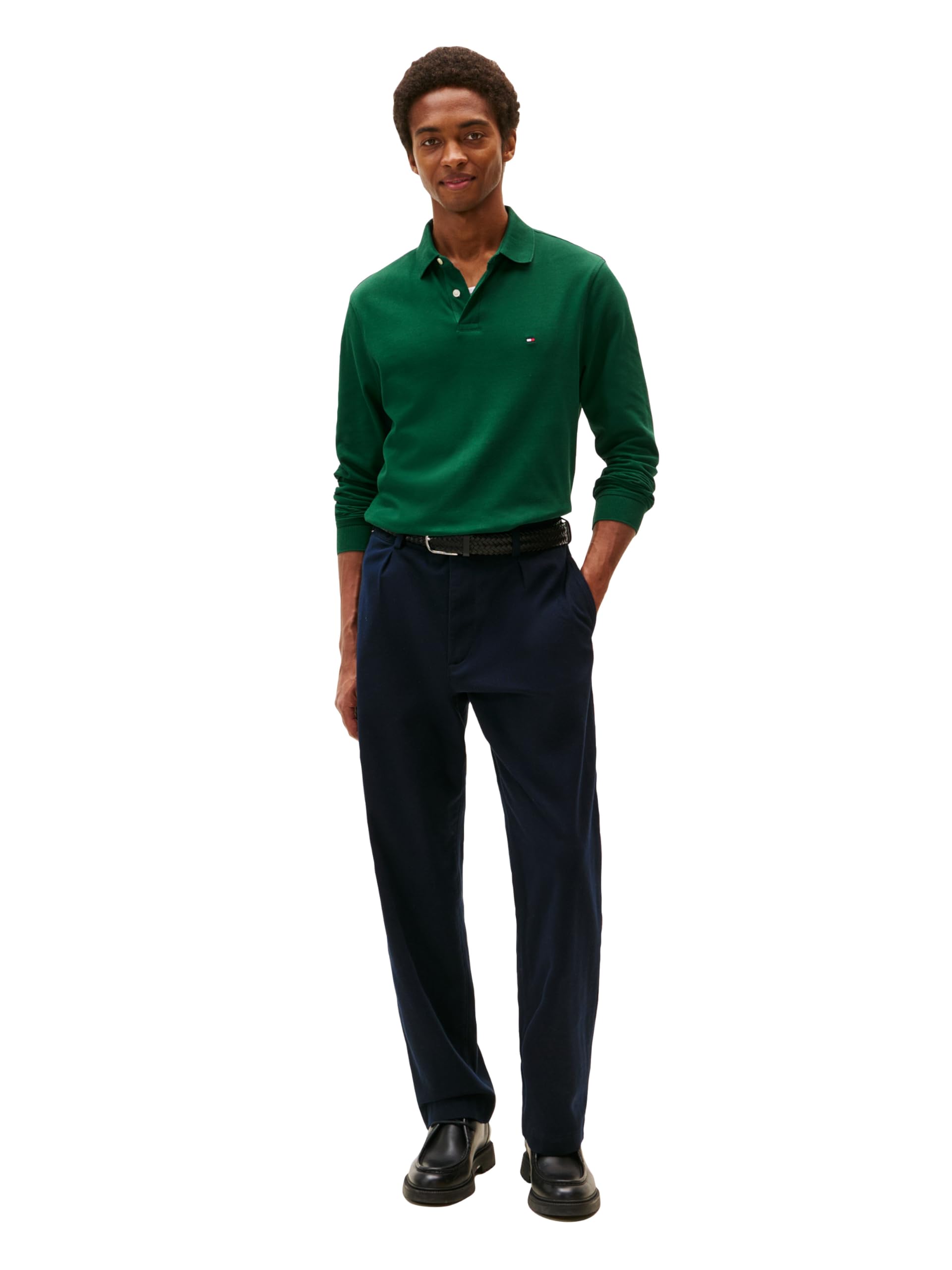 Tommy Hilfiger Long Sleeve Polo Shirts In Regular Fit with Stretch and Organic Pique Cotton Polo de Manga Larga de Ajuste Regular con algodón piqué elástico y orgánico Hombre (Pack de 1)