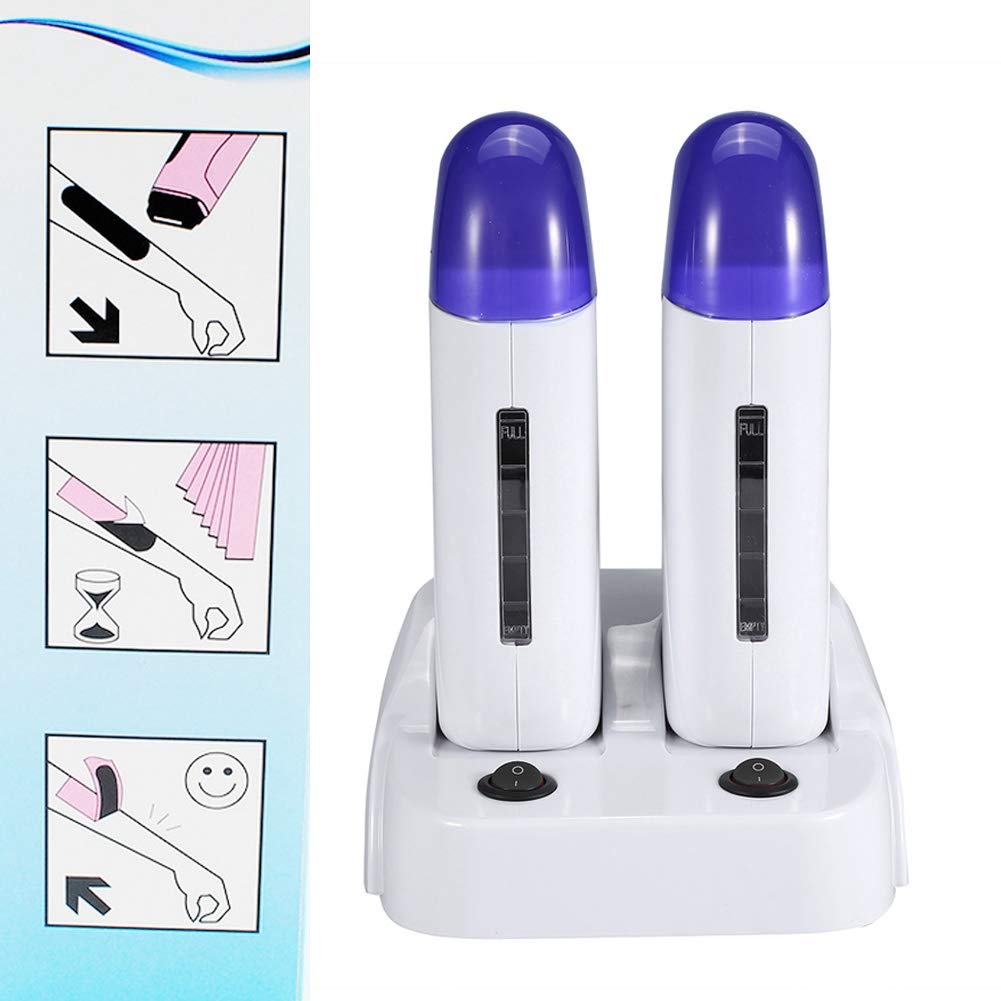 Brrnoo Riscaldatore di cera roll-on, scaldacera rullo depilatore cera roll, macchina per la depilazione del corpo del riscaldatore a rullo depilatorio della cartuccia con cera di bellezza