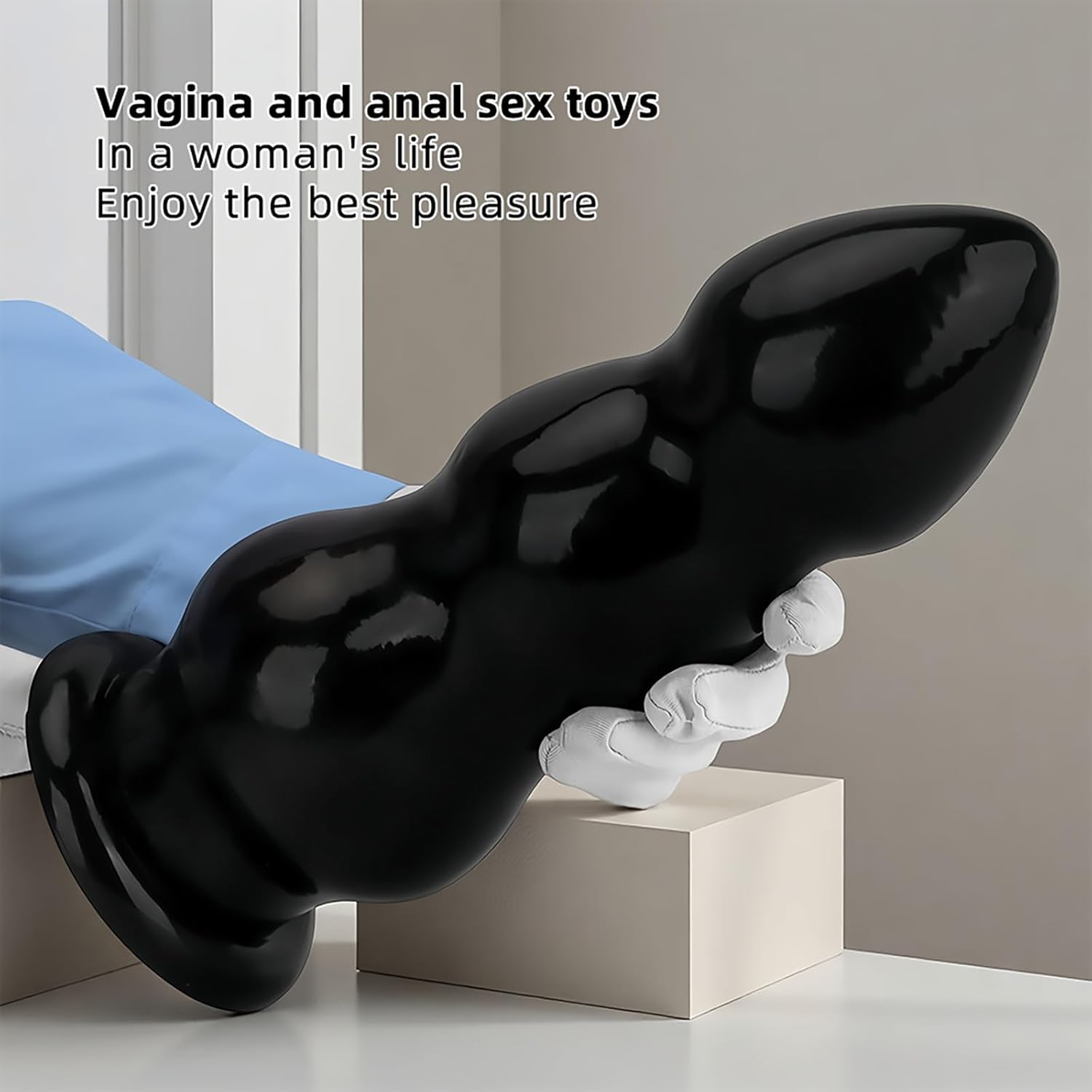 Huge Anal Beads Butt Plug Dildo - Large Anal Plug Anal Trainer with 3 Beads Design, Anus Dilator Prostate Massage G-spot Stimulator Anal Sex Toy for Man Woman (L)