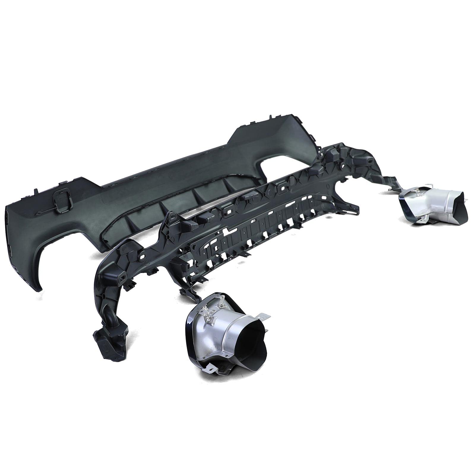 Sport Heckdiffusor Glanz + Endrohre 440 Look passt für 4er BMW G22 G23 420 430
