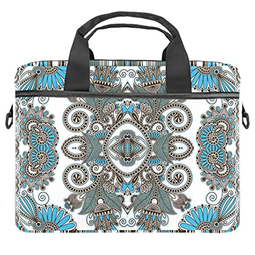 Sac à bandoulière pour ordinateur portable 13 14 pouces bohème mandala fleuri