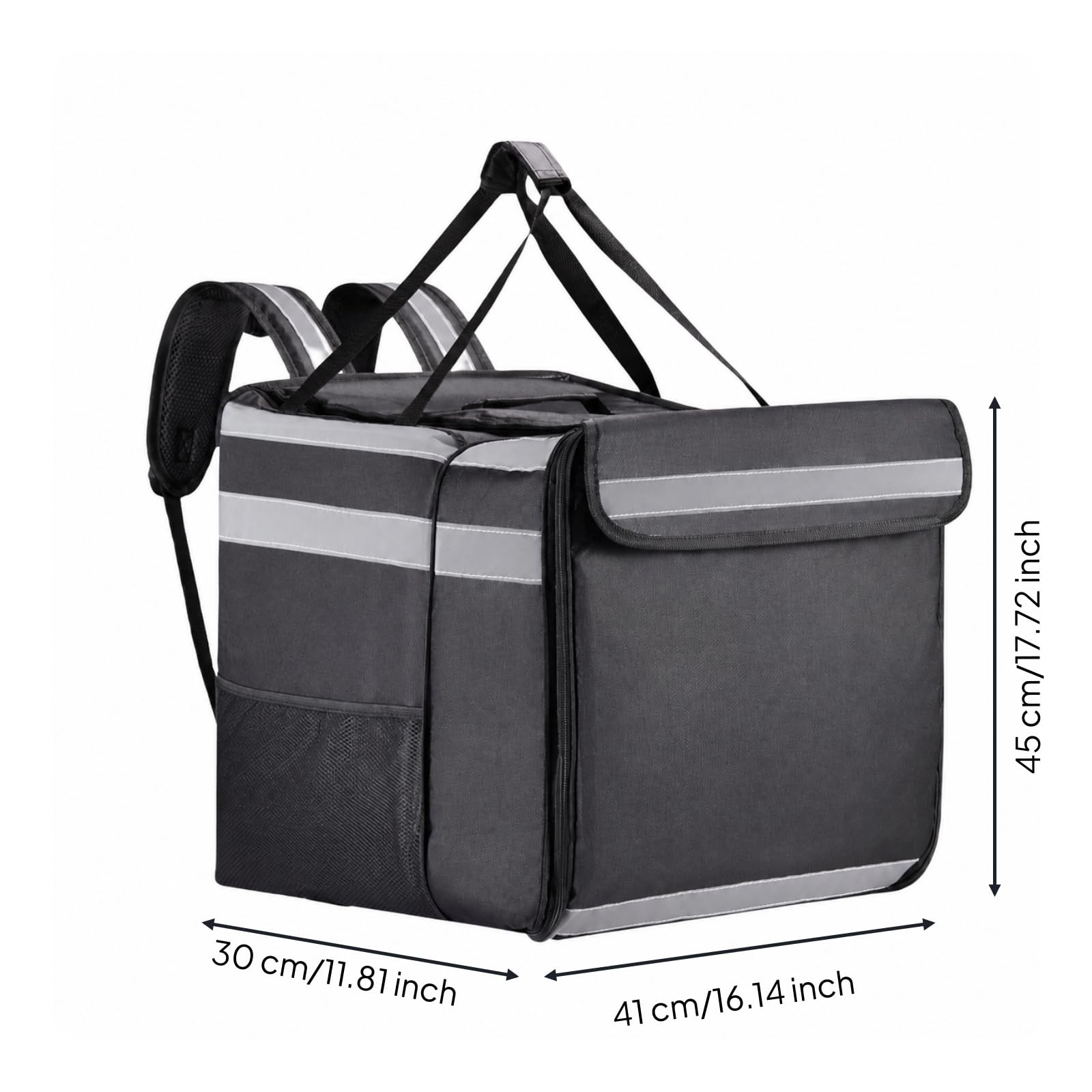 Bolsa Térmica Expandible Plegable | Impermeable, Mochila para Reparto Comida, Portátil, Entregas para entrega, Negro, Oxford