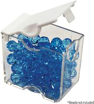 Elizabeth Ward Bead Storage Solutions Clear Plastic Storage Containers (5pc) Medium Organize Beads, Jewelry Making and Craft Supplies, Earrings and More Securely Snaps Shut, 1-3/4 x 2 x 1-1/8