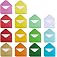Supla 140 Sets Colorful Mini Envelopes with White Blank Business Cards Note Cards 14 Colors Small Gift Card Tiny Envelopes Po