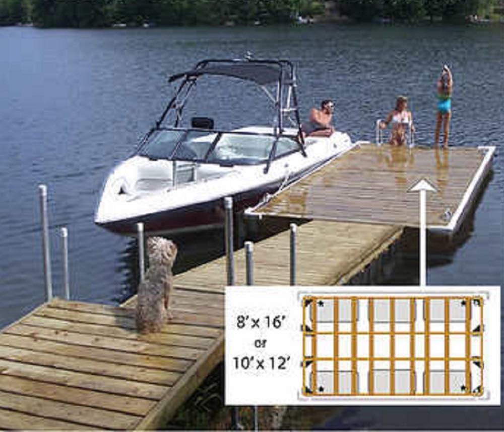 Multinautic High Freeboard Sturdy Floating Wooden Dock/Raft Kit, Dock