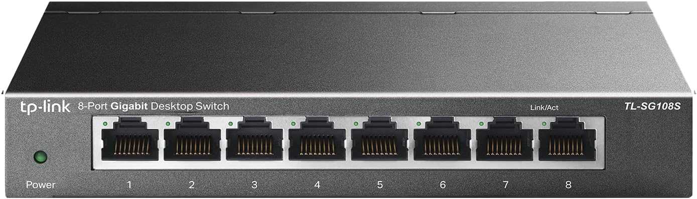 TP-Link TL-SG108S, 8 Port Gigabit Ethernet Switch, Desktop/Wall Mount