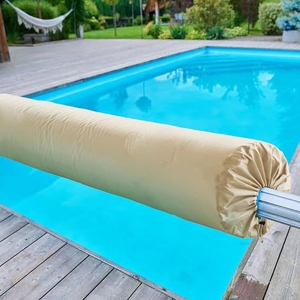 Copertura Protettiva Telo per solare Piscina 490x96cm Impermeabile(beige490*96cm)