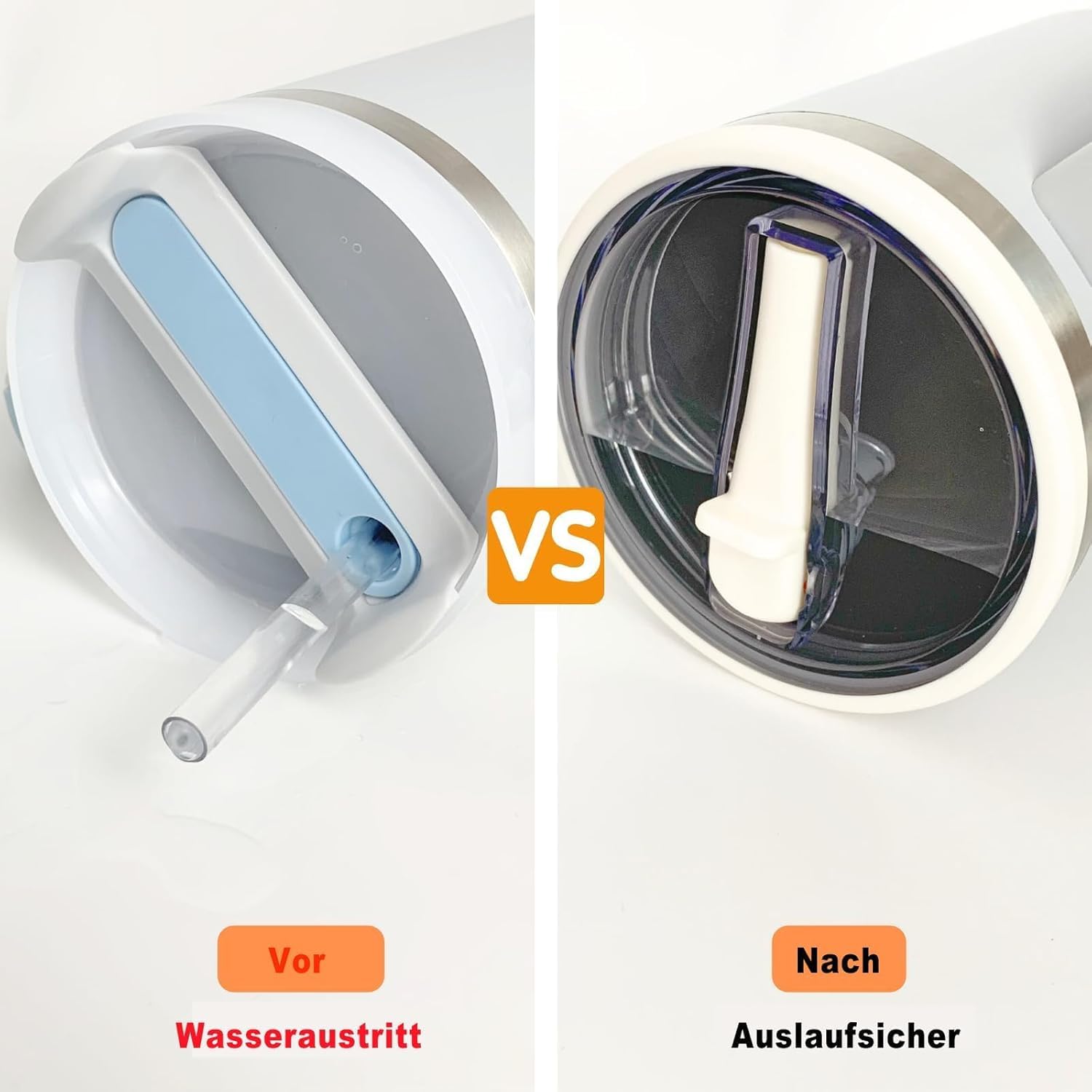 Skythrive Stanley Cup Ersatzdeckel Set - 2x Auslaufsichere Deckel Mit Strohhalmen