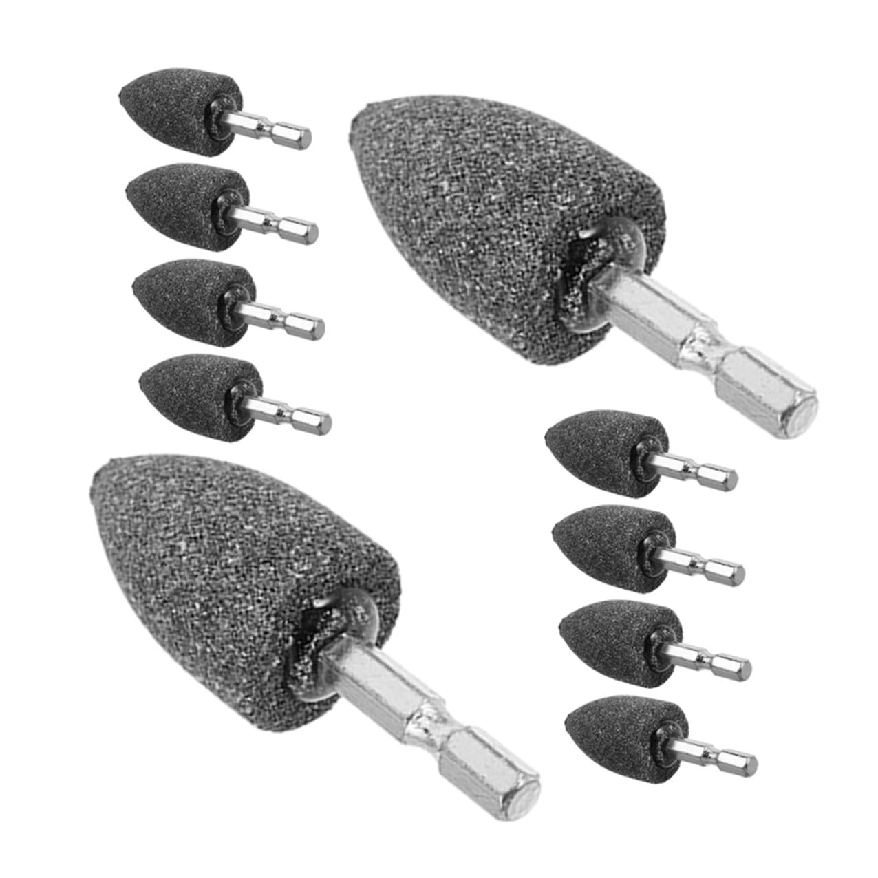 10pcs Hex Shank Tapered Grinding Stones for Rotary Tools