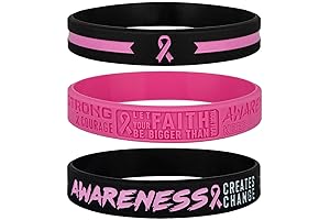 Sainstone Pink Ribbon Breast Cancer Awareness Bracelets - KEEP FAITH, BE STRONG