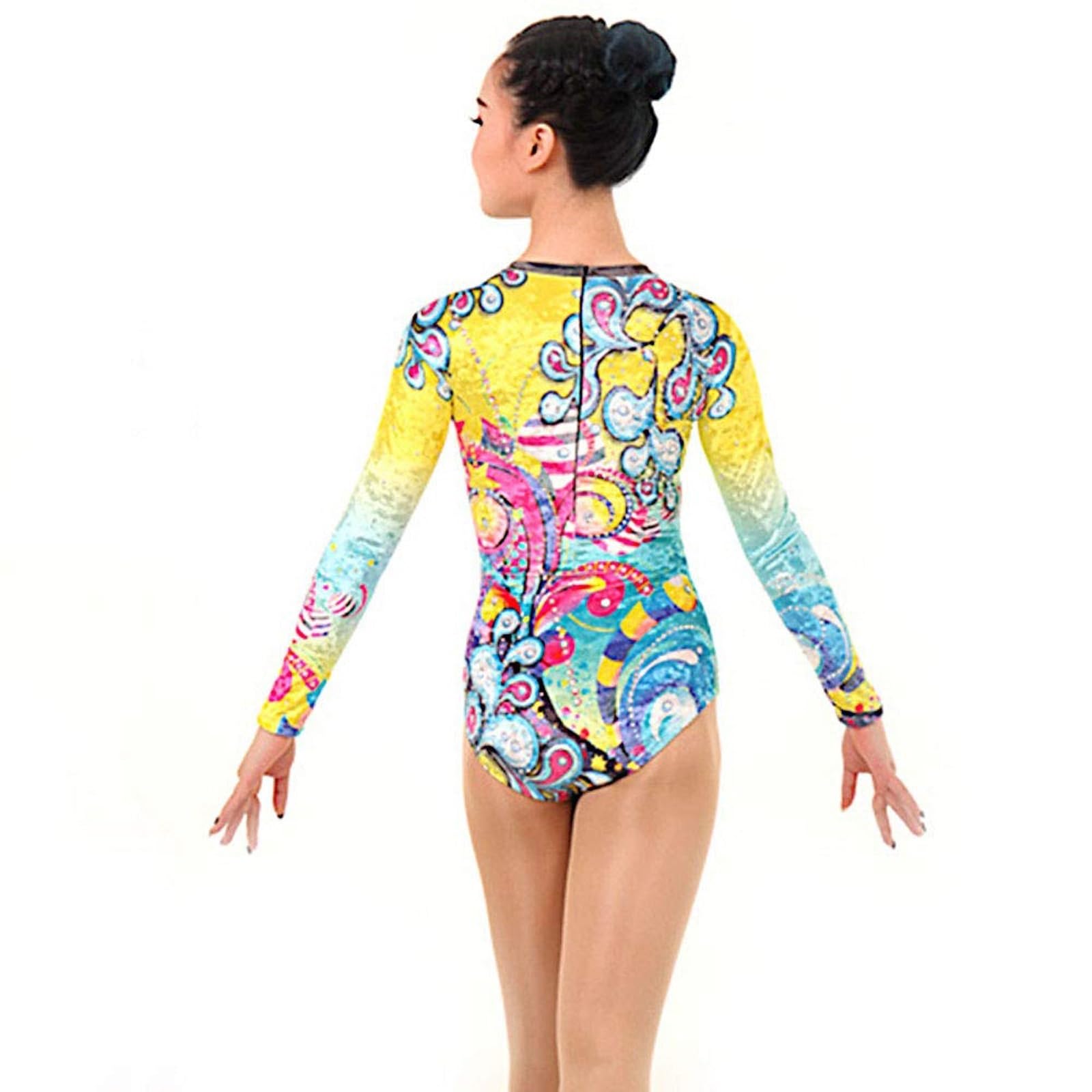 Body Da Ginnastica Ritmica Da Donna For Ragazza, Manica Lunga, Spandex Ad Asciugatura Rapida, Abbigliamento Sportivo Confortevole Fatto A Mano