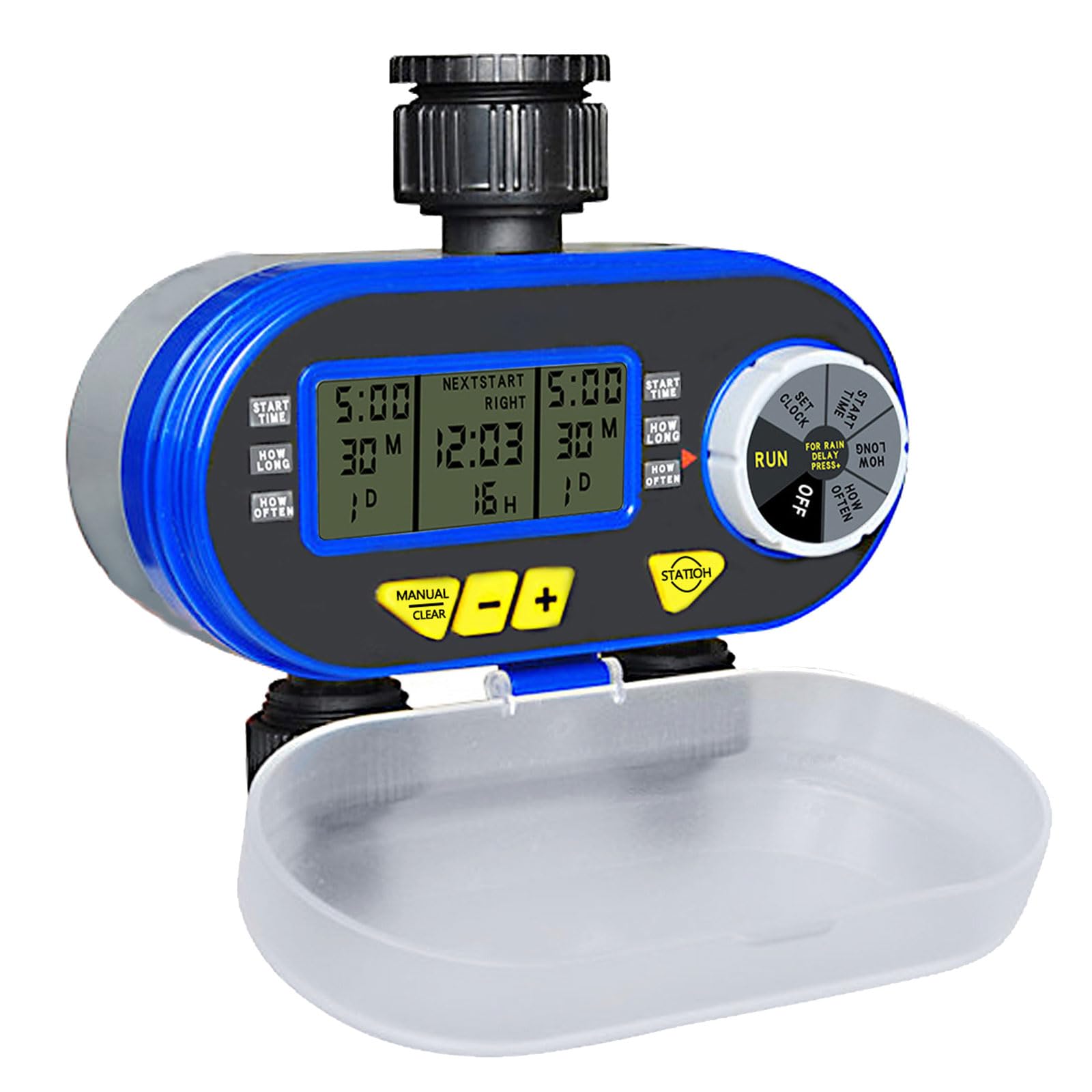 Zone Automatic Plant Watering Timer with LCD Display and Scheduling Rain Delay Watering Structure