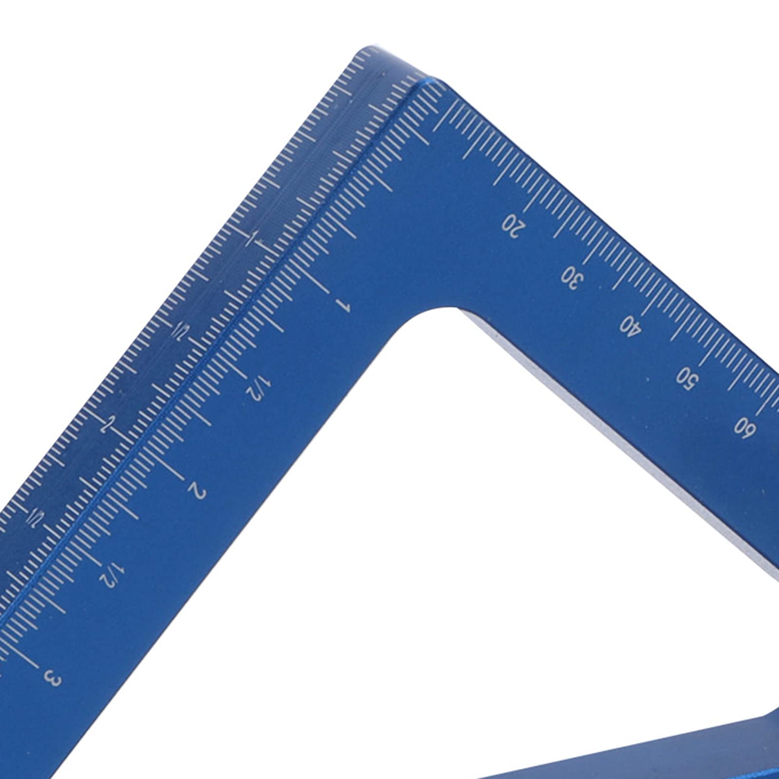 Squadra Triangolare da Carpentiere, Blu, a 90 Gradi in Pollici, in Lega di Alluminio, con Misure metriche.
