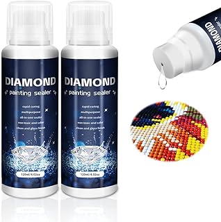 Diamond Painting Sealer 240 ML, 5D Diamond Painting Glue Sealer with Sponge Head,Permanent Hold & Shine Effect, Fast-Drying Diamond Art Glue for Diamond Painting and DIY Craft