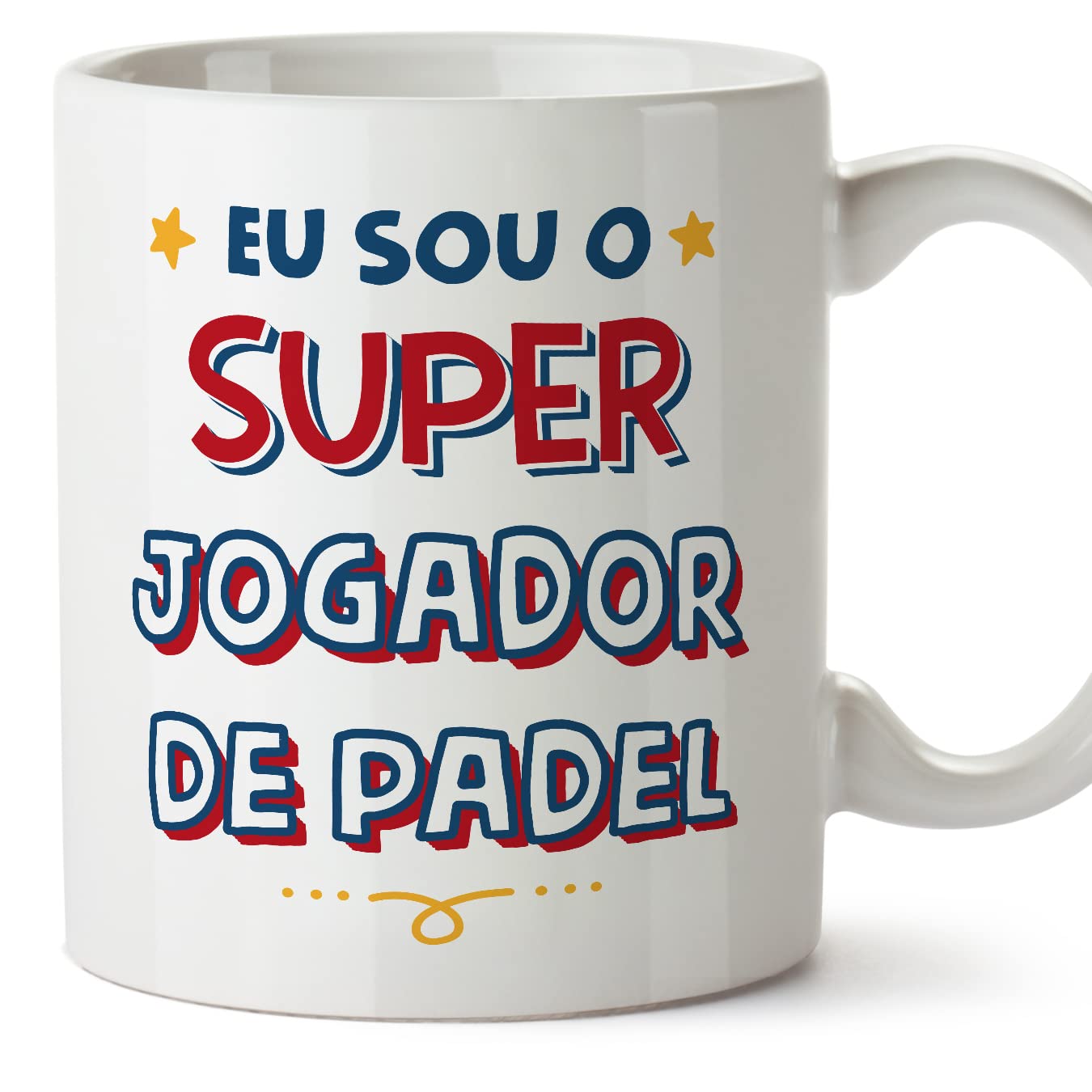 MUGFFINS Padel Player Man Mug - in Portuguese - Sou Super - Funny Gift for Colleagues - Ceramic 11oz Mug