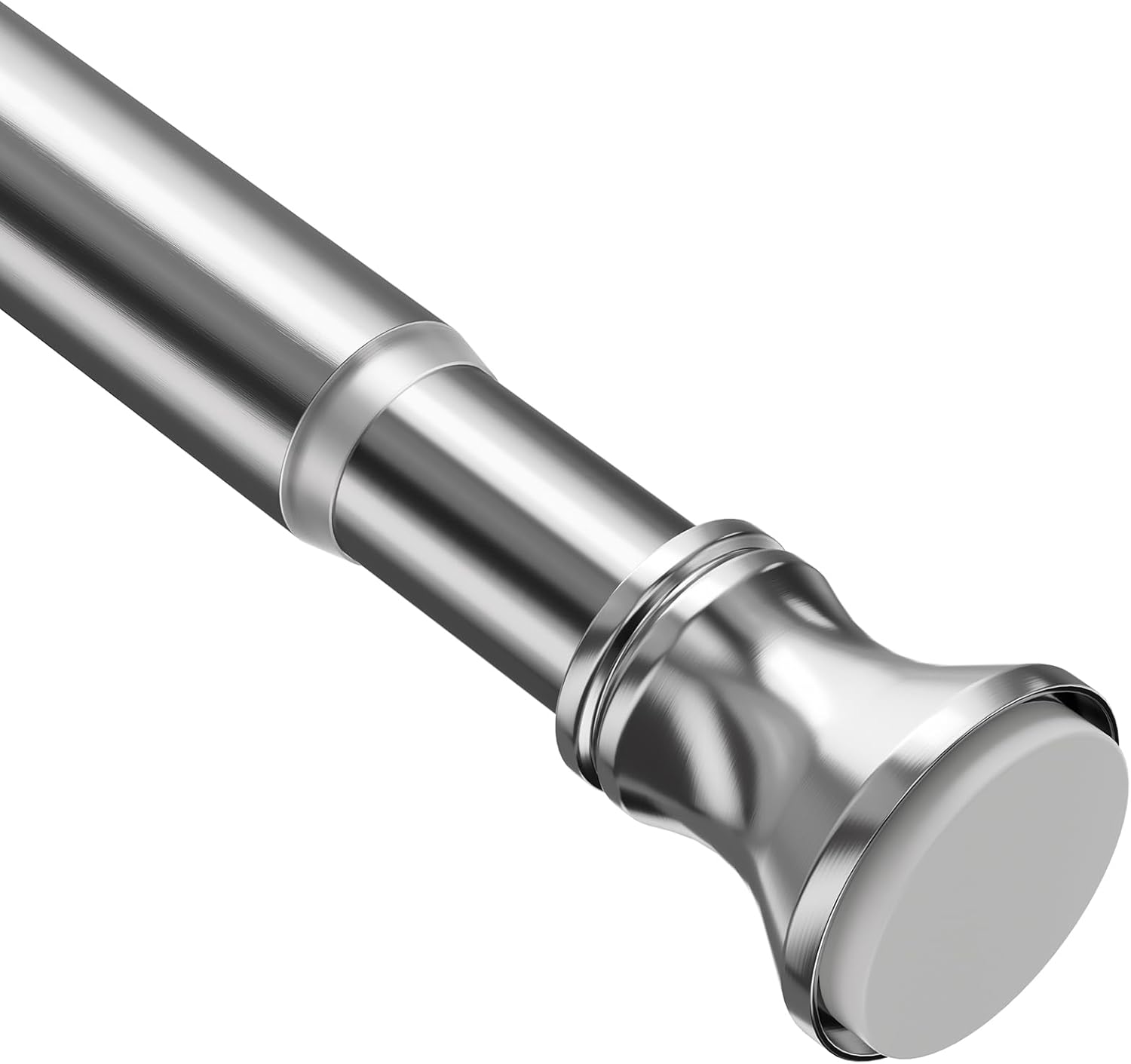 Amazer Spring Tension Shower Curtain Rod, 54-90 Inches Rust-Resistance Tension Curtain Rod Bathroom Rod, Adjustable Shower Curtain Rod No Drill, Chrome 54-90 Inches Chrome