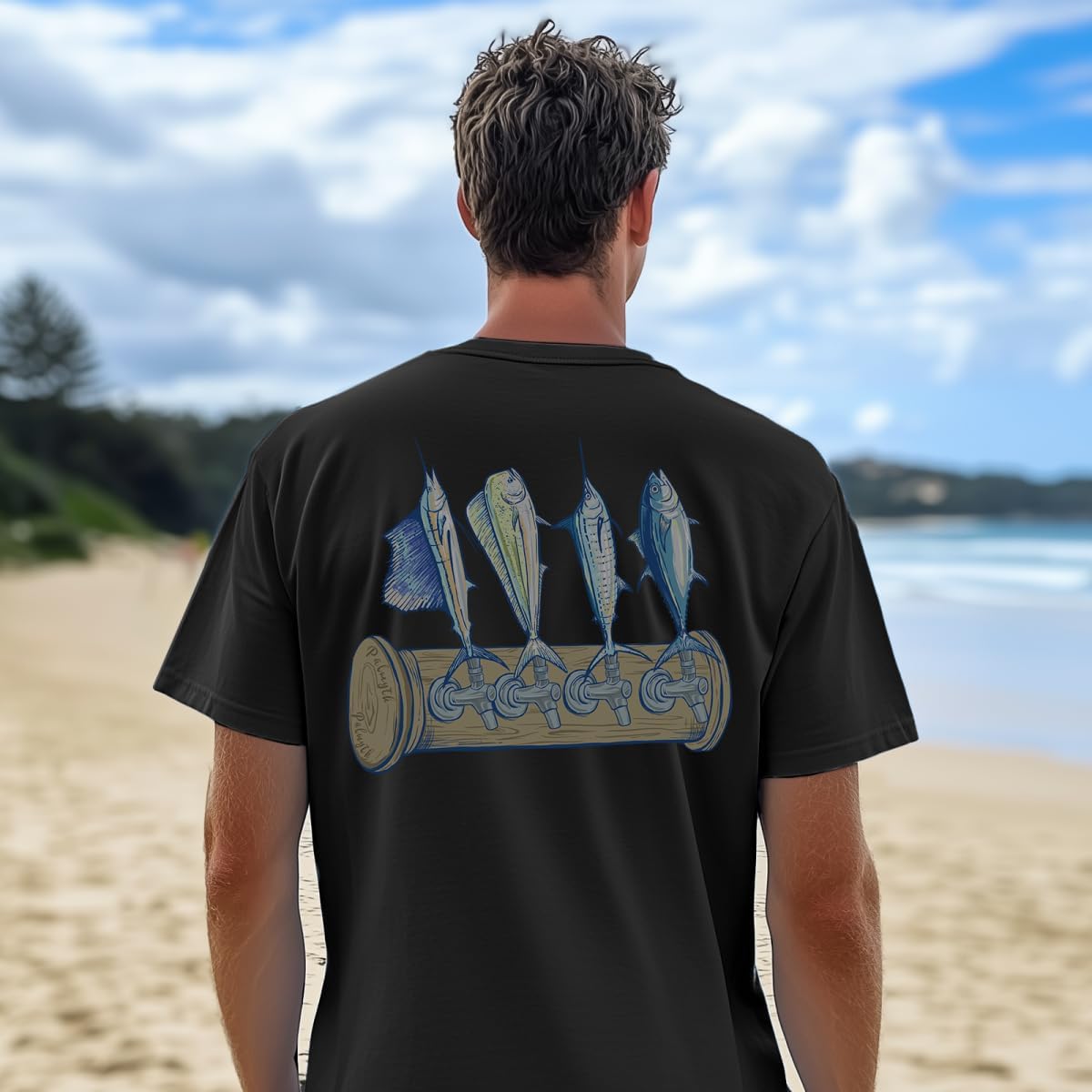 Palmyth Men's Fishing Shirt Short Sleeve T-Shirt Sun Protection UV UPF 50+ Tee - Image 5