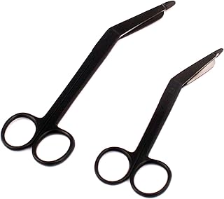 LAJA Imports Set of 2 Heavy Duty Nurse Doctor Lister Bandage Scissors Shears (All Black 7.25