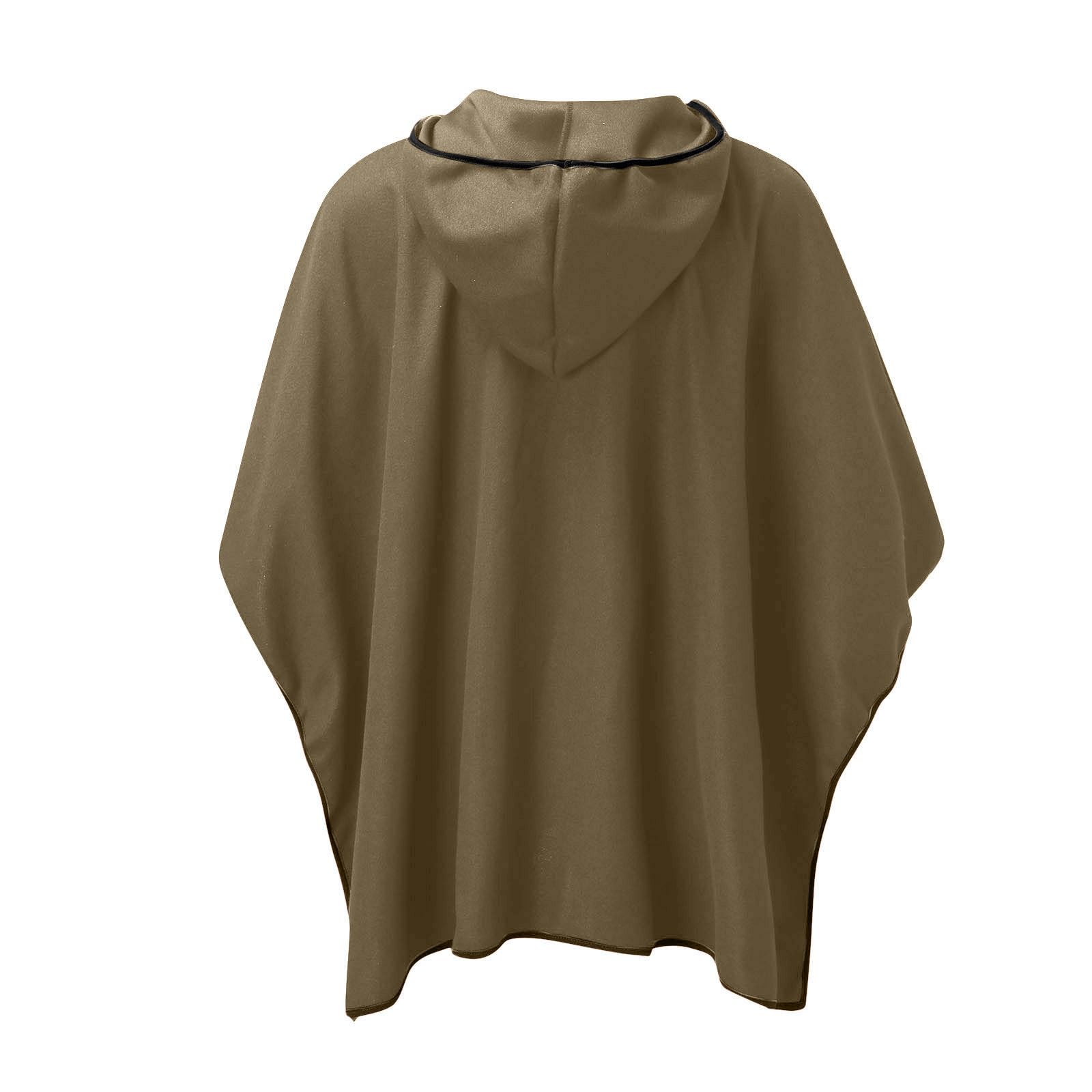 Poncho con capucha para hombre Cape Pancho Invierno Vaquero Hippie Chaqueta Otoño Invierno Poncho con Capucha Casual Abrigo de Invierno con Bolsillos Hombres Poncho de Lana Mexicana Casual