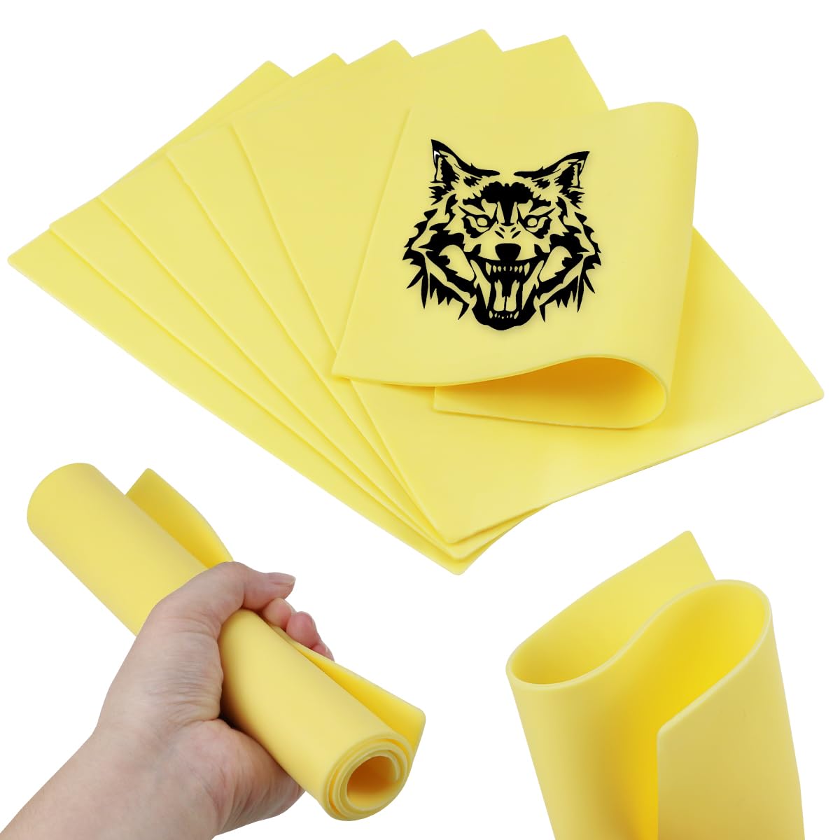 6 Piezas Piel Sintetica Tatuaje Kit,30x19cm Doble Cara Tatuajes Temporales Práctica Piel,3MM Tatuajes Suave Piel de Tatuaje, para Experimentados, Tatuadores Principiantes