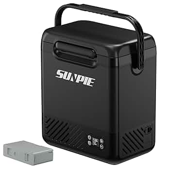 SUNPIE ポータブル冷蔵 車載冷蔵庫 ポータブル冷蔵庫 12L バッテリー 小型 内蔵可 -20