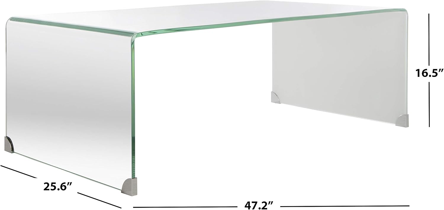 Safavieh Home Collection Crysta Clear and Blue Ombre Glass Coffee Table