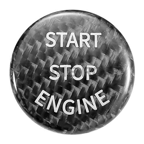 Miniatura 6 de BINB ROAD Cubierta de botón de encendido de automóvil, de fibra de carbono, color negro, para botón de arranque de motor compatible con BMW 325i