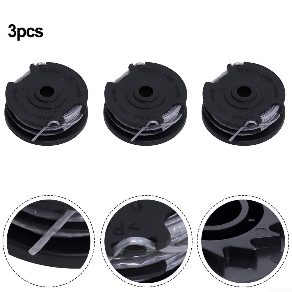 Bobines De Fil Double Greenworks 40V – 8,3 M X 1,65 Mm – 6 Pièces + 2 Capuchons – Compatible G40LT