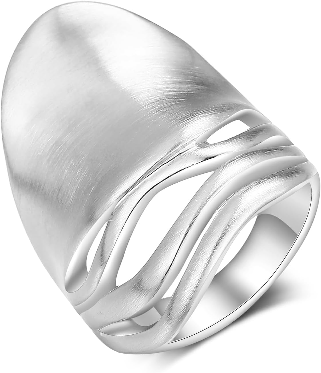 Chunky Rings for Women Gold and Silver Statement Rings Mask Dome Gold Plated Fashion Band Ring Cocktail Costume Jewelry Gift