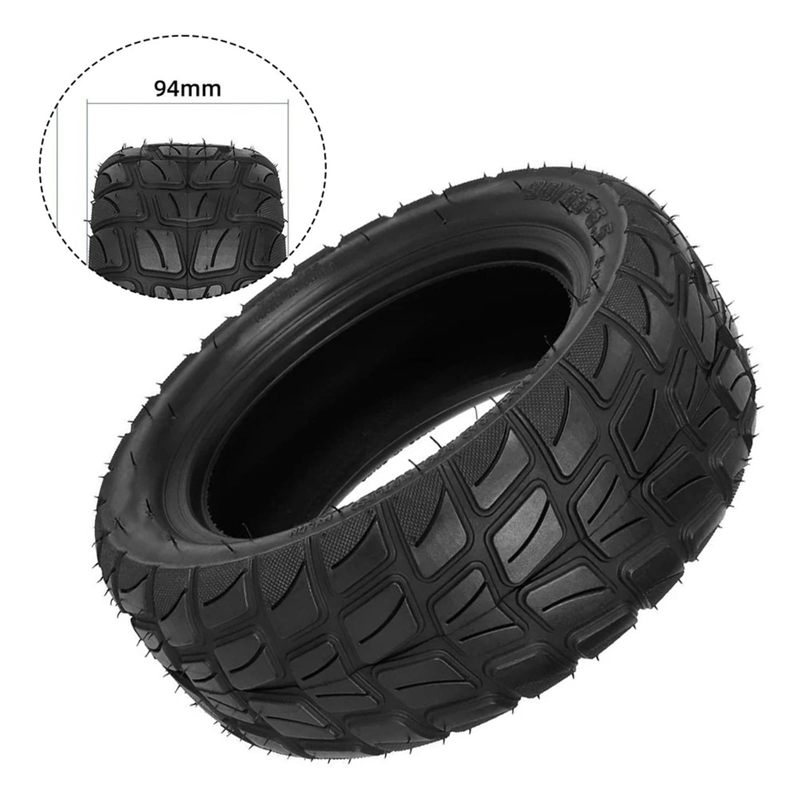 Pneu Anti-Crevaison Trottinette Pneu sans chambre à air for scooter électrique 10 pouces 90/55-6,5, caoutchouc élargissant, résistant l'usure, pneus tout-terrain sous vide, pièces de rechange