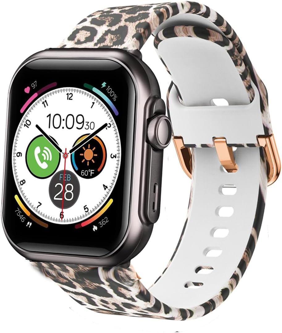 Correa de Silicona Estampado Leopardo para Smartwatch G62 1.85"